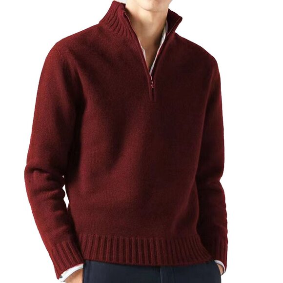 croft & barrow Other - CROFT & BARROW Men's Maroon Quarter Zip-Up Long Sleeve Sweater Size Large